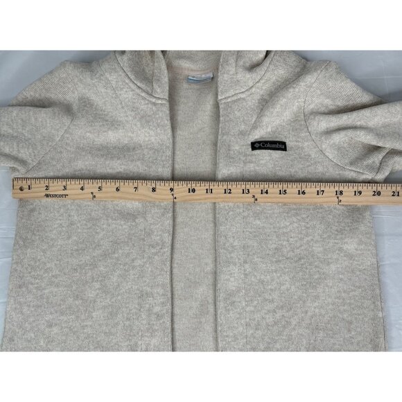 Columbia Montavilla Hooded Cardigan Hoodie Women’s Medium Pockets Stone Cream - Picture 12 of 13